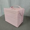 Pvc Travel Makeup Bag With Striped Design And Foldable Function For Daily Use