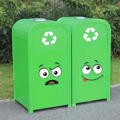 4pcs Cartoon Face Trash Cans Stickers Self-Adhesive PVC Waterproof Sticker Room Home Decoration Expression Face Toilet Sticker