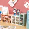 Desktop 9 Grid Storage Boxes Organizer Transparent Small Drawer Partitioned Student Desk Wall-mounted Sundries Storage Box Cute