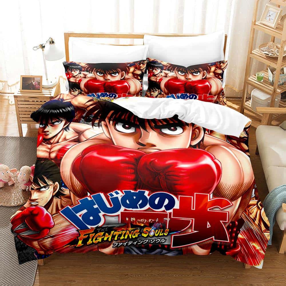 New Anime Hajime No Ippo Bedding Set Duvet Cover Comforter Bed Set Quilt Cover Pillowcase King Queen Twin Size Boys Girls Adult