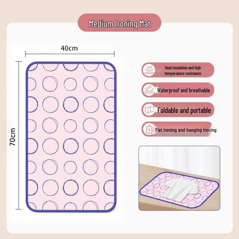 Foldable Portable Ironing Board with Heat-Resistant Pad and Anti-Scald Gloves