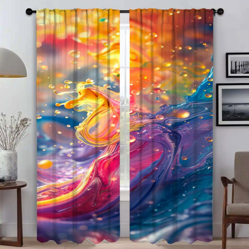 

Blackout Kitchen Curtains for Bedroom Dream Dopamine Color Modern Living Room Curtains 2 Pieces Partition Shades Window Curtain W50xH70cmx2pcs-CL