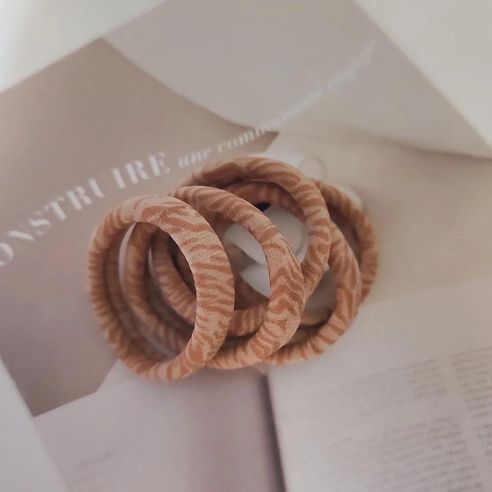 5PC Good High Elasticity Four Season Universal Leopard Hair Ties for Women Girls Ponytail Holder Hair Rings Rope Accessories