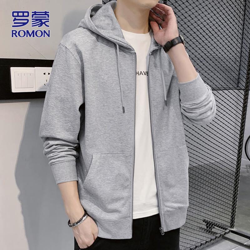 

ROMON Men s Casual Hooded Zip-Up Sweatshirt 3XL
