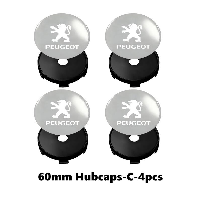 4pcs Car Wheel Hub Center Cap Universal Anti-Dust Protective Cover For Peugeot 206 208 207 3008 308 2008 107 508 607 106 406 407A