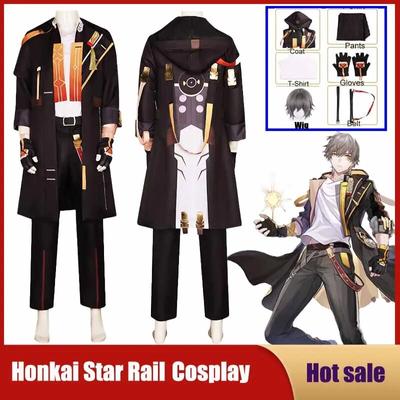 Anime hra : Star Rail Cosplay Kostýmy Trailblazer Muž Hlavní hrdina Paruka Muži Uniforma Kostýmy Halloween Carnival Boy Outfit