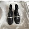 Cowhide version~ niche circle design sense leather British style duan boots women's thick soles look thin handsome women's short boots versatile