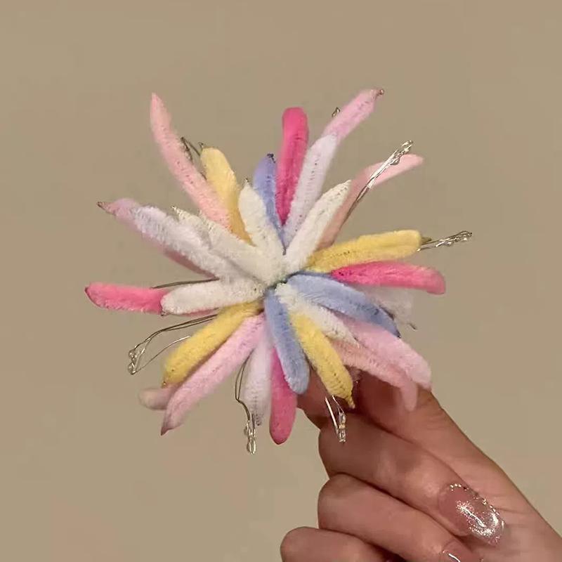 Glow Color Firework Strip Hair Clip Women Design Fashion Versatile Ambient Niche Hair Accessory Party Christmas New Year Gift