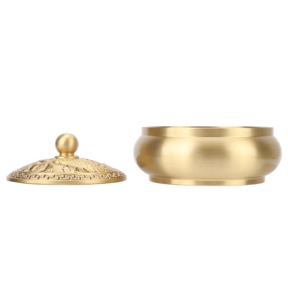 3pcs With Lid Incense Burner Holder Brass Brass Incense Burner  For Home Yoga Spa Decor