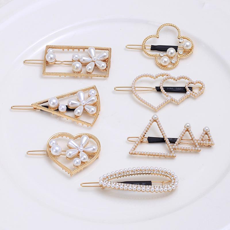 Pearl Hairpin, Advanced Sense, Exquisite Women'S English Alphanumeric Text Hairpin, Female Side Clip, Word Clip
