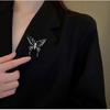 SUYU Vintage Black Butterfly Brooch With Slightly Inlaid Cubic Zirconia Insect Clothing Accessories