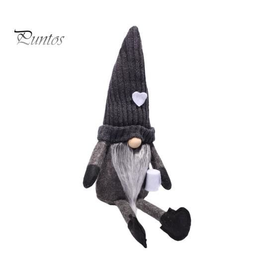 Long Legged Gnome Figurines Christmas Plush Decoration with Legs, Faceless Handmade Fabric Neutral Gifts for Friends Doll Figurines, Sitting Elf Home