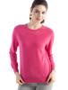 Round Neck Long Sleeve Cashmere Pullover - 2025 Women's Solid Color Knit Base Layer Sweater