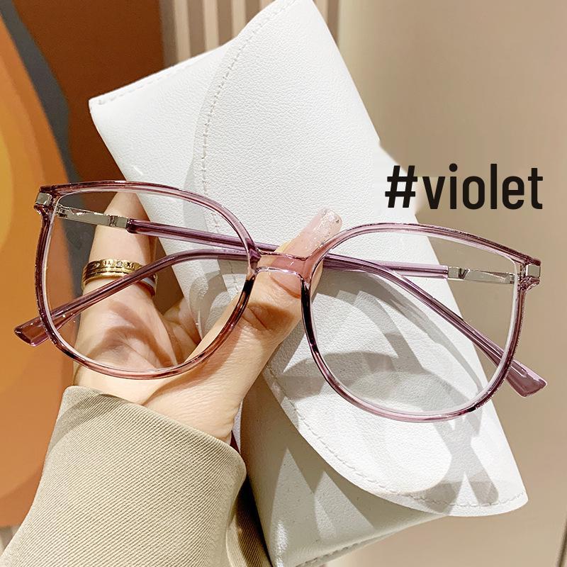 

Необычные трендовые очки с большой оправой, блокирующие синий свет, корейский стиль, стройнящие оправы для очков без макияжа Anti-Blue Light Non-Prescription