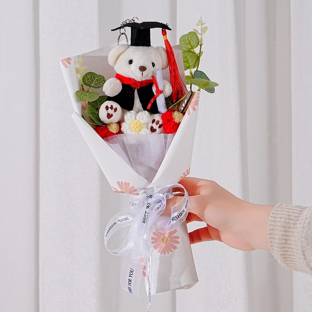 Stuffed Little Bear Doll Bouquet Cartoon Simulated Bear Doll Bouquet  Graduation Gifts