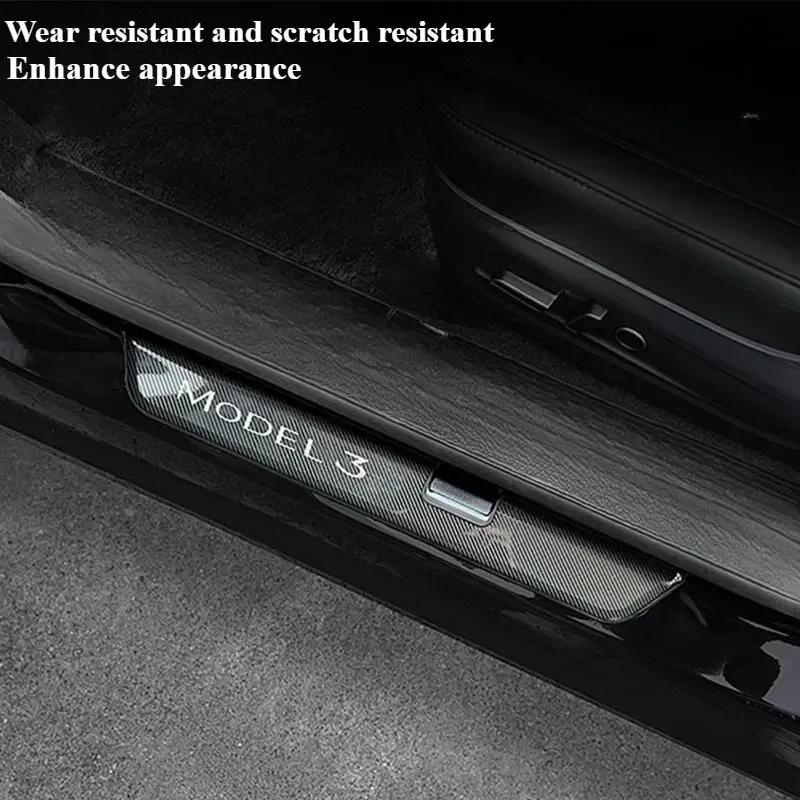 Stainless Steel Door Welcome Pedals for Tesla Model Y Juniper Model 3 2025+ Sill Protector Bars Cover Interior Car Accessories