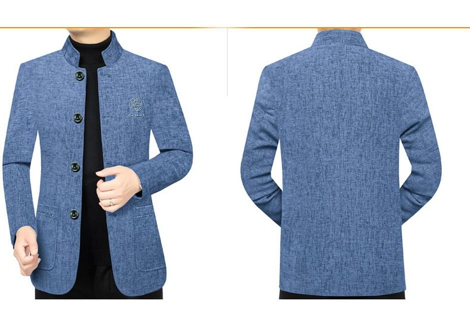 2026 Spring Men's Fashionable Stand-up Collar Jacket – Business Casual, Versatile, Trendy Dad's Wear