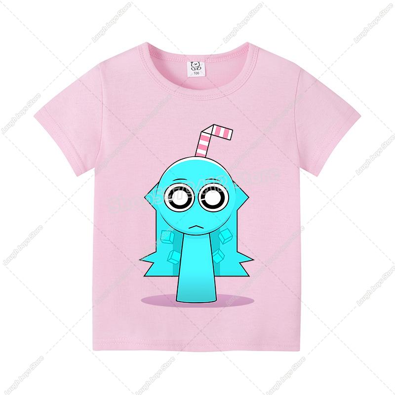 Sprunki T-shirt Boys Girls Tees Cartoon Children Clothes Fashion Casual Anime Printed Cotton Clothing Tops Summer Birthday Gifts