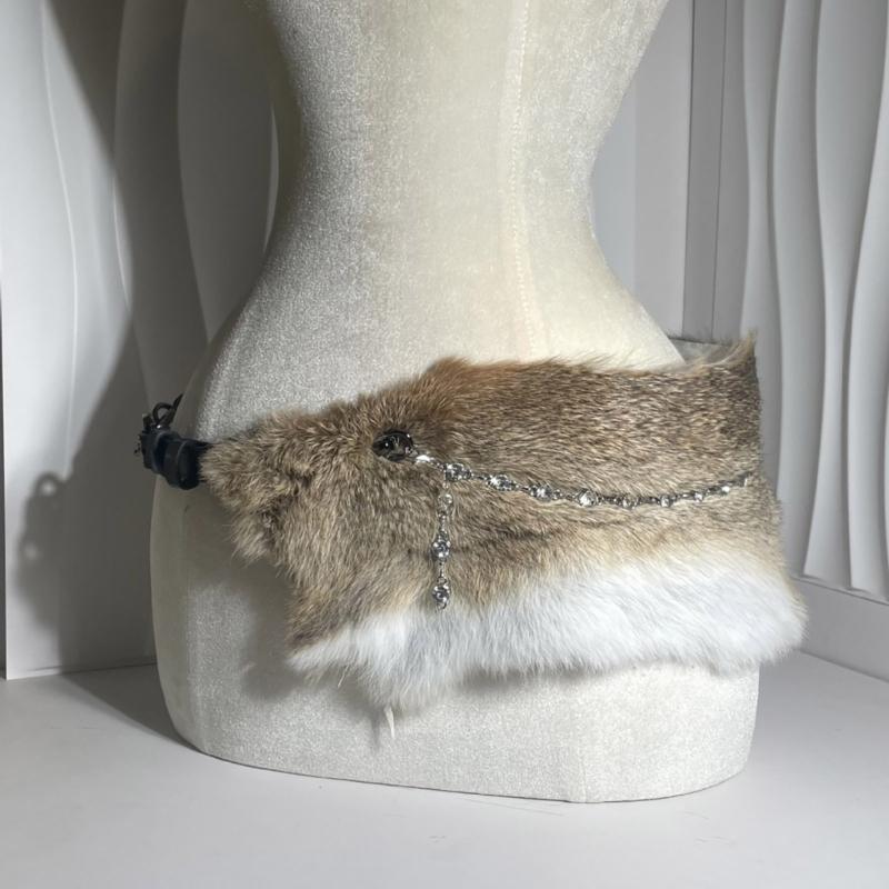 Furred Waist Belt Belly Chain for Dress Chain Belt for Women Waist Chain Belt Cowboy Waist Chain Luxurious Belt