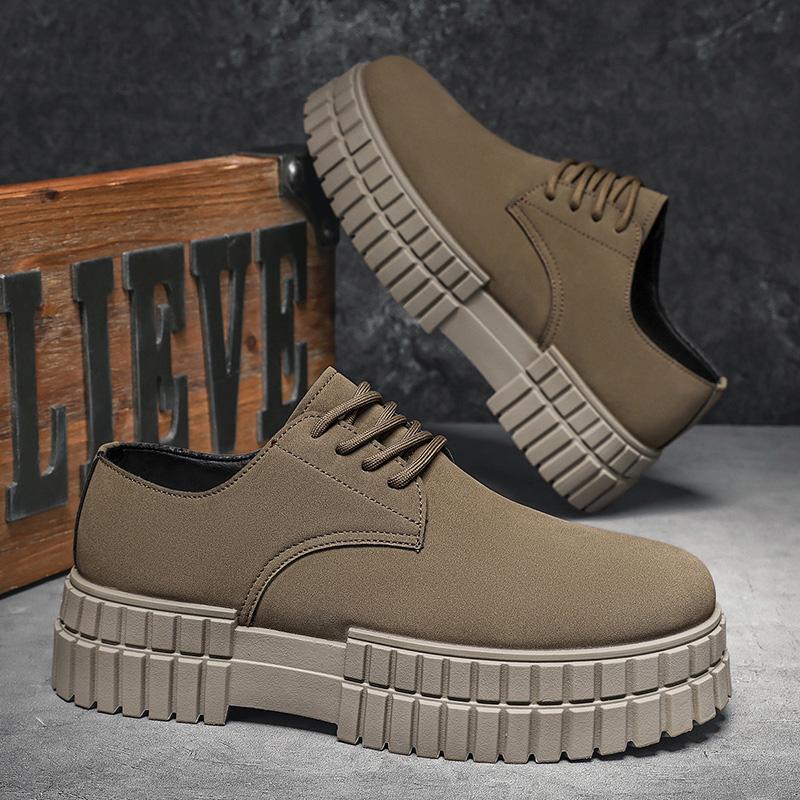 Men's shoes new 2025 spring sports and leisure retro British style trend versatile platform men's tooling shoes