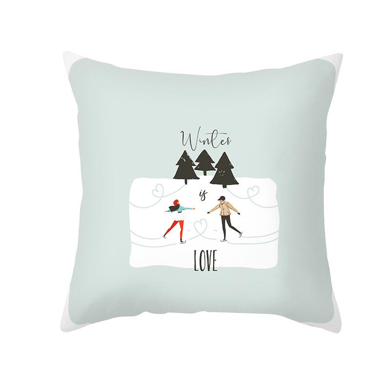 New Nordic Print Christmas Pillow Cover Cartoon Christmas Series Sofa Cushion Cover Home