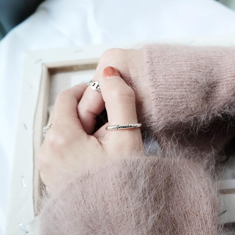 Stylish Silver S925 Chic Ring With Unique Smile Face For Fashion Womens