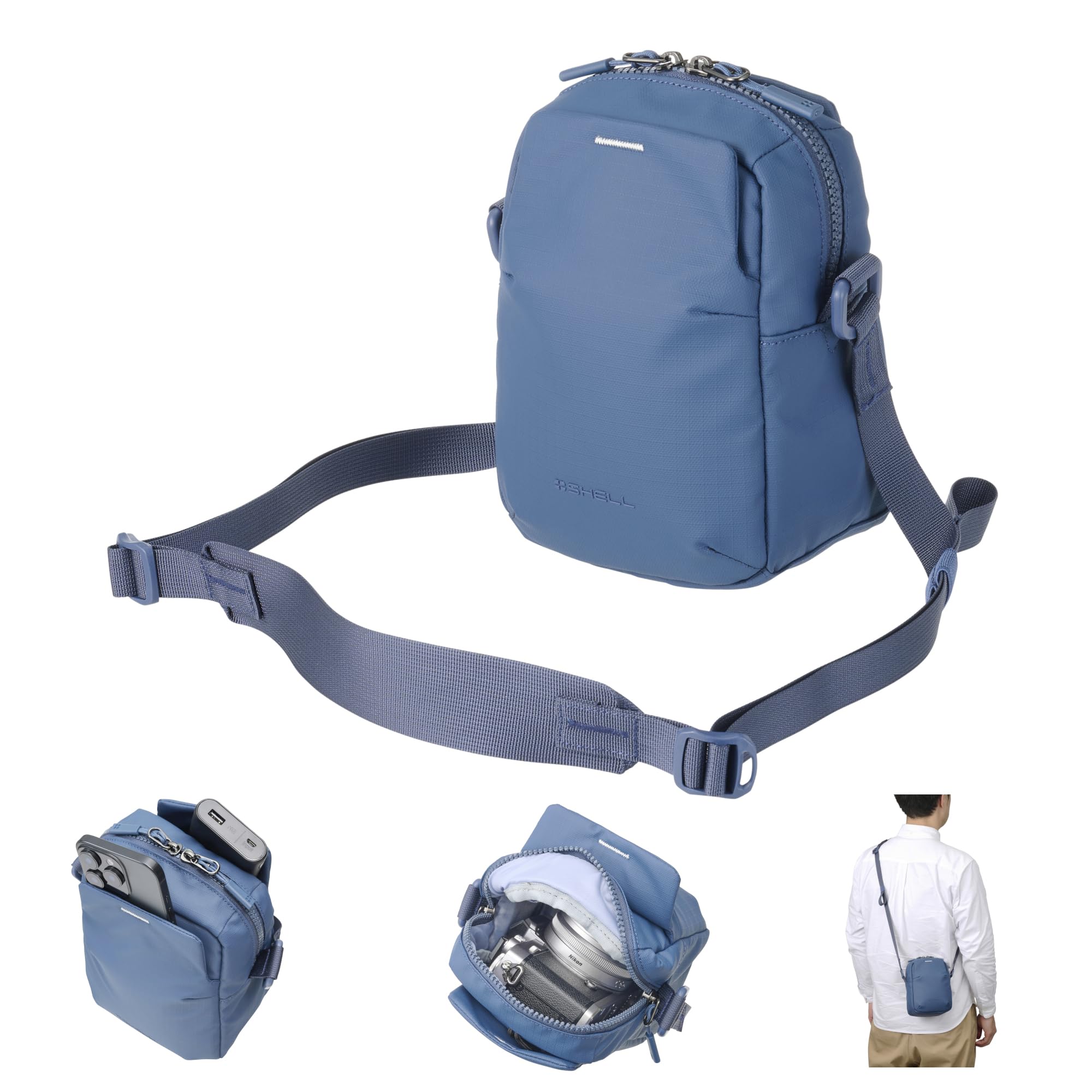 

Hakuba Camera Bag Plus Shell Stream Shoulder Pouch AZ Navy Water-Resistant Lightweight Everyday Use AMZSP-STSPNV