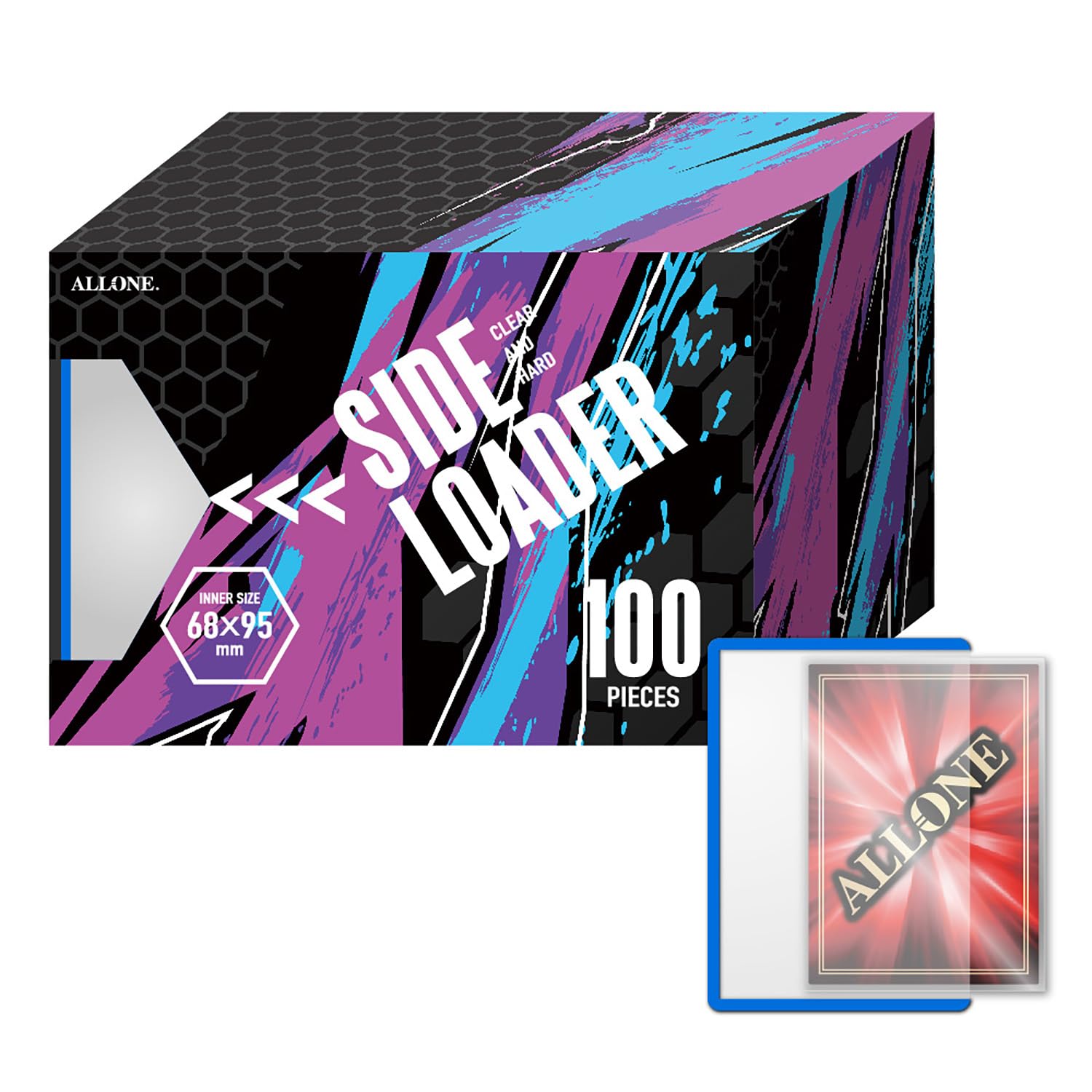 

Allone Side Loader 100 70 x Protects and Stores Trading Pokemon and Perfect for Mailing on Marketplace Apps Sleeves, Cards, Blue, 100mm, Anti-Bend, синий