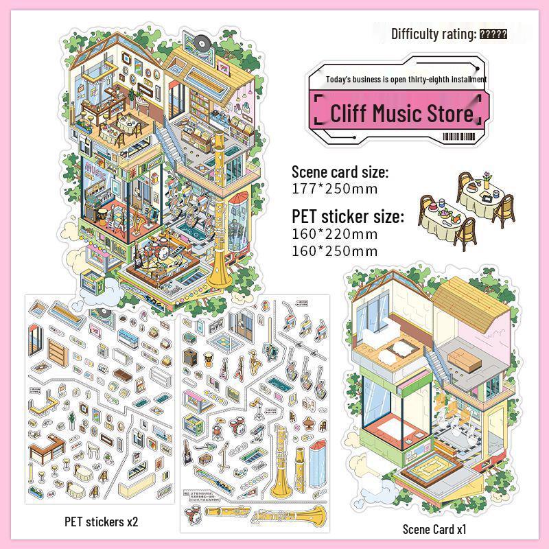 

Infeel.Me 38th Edition Miniature 3D Houses Scenery Sticker