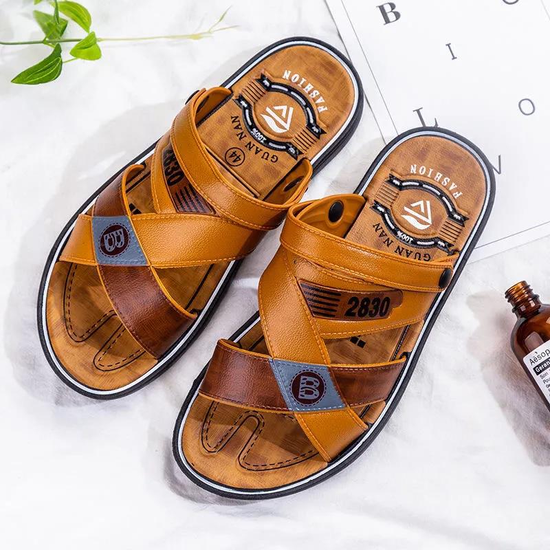 Slippers Men's Beach Sandals Summer Thick Sole Non-Slip Breathable Casual Shoes