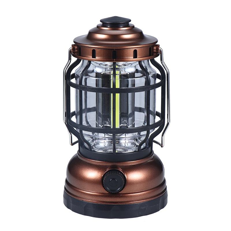 Solar Lantern Waterproof Camping Lantern Rechargeable Camping Light with Emergency Power Bank Flickering Flame Hanging LED Light