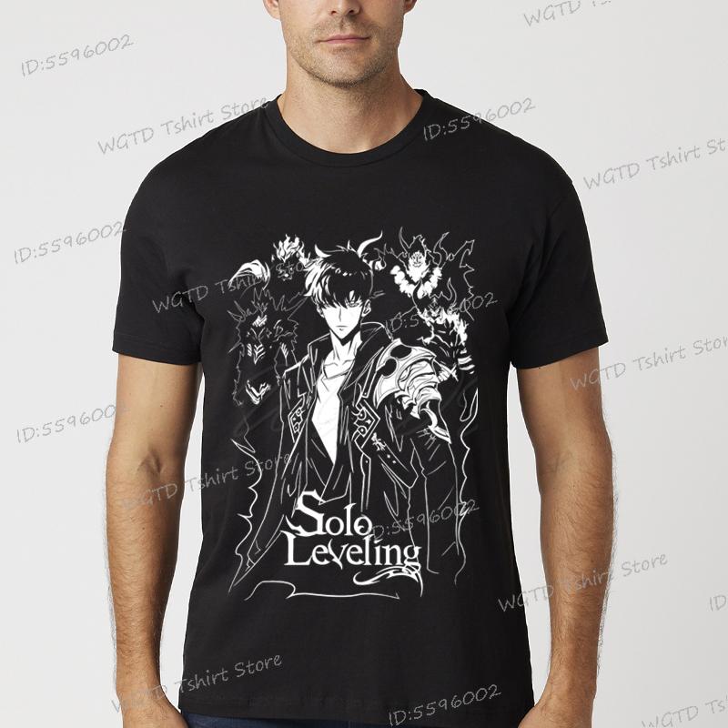 

Аниме Футболка Solo Leveling Сон Джин-у Новая Манга Черная Футболка S-4XL Смешной Графический Принт Футболка Solo Leveling Винтажная Мужская Женская Футболка S
