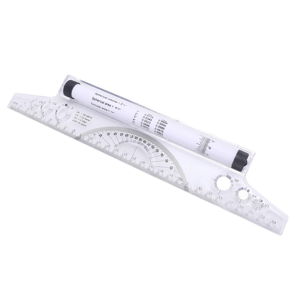 Rolling Ruler Parallel Line Arc Curve Drawing Measuring Roller Ruler with Built in Protractor