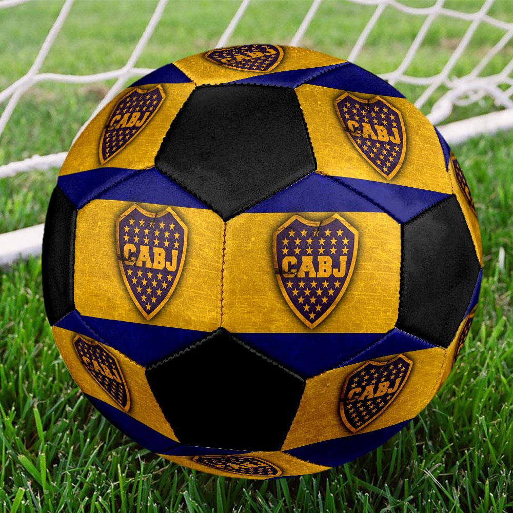 Boca Juniors Size 5 Soccer Ball, Machine-Stitched PVC, Durable & High Bounce, All Ages Fit, fan merchandise, matches & outdoor use.
