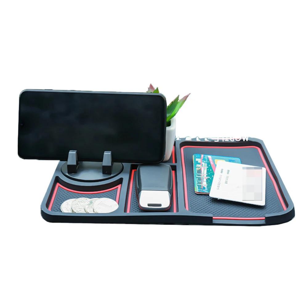 Car cell phone holder multifunctional car anti-slip mat interior supplies pad temporary parking number plate