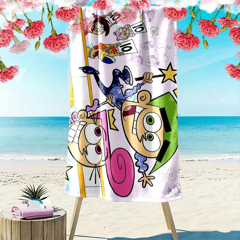 The Fairly OddParents2 Print Beach Towel, Large Soft Quick Dry Towel for Beach Camping Swimming