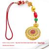 Chinese Style Gold & Zircon Sunflower Compass Necklace/Keychain Accessory