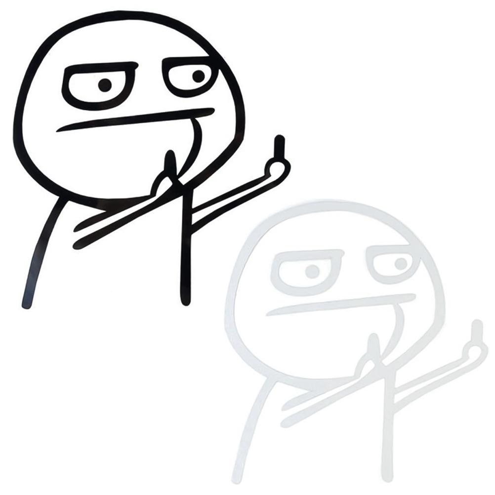 

Забавный мультяшный средний палец виниловые наклейки на автомобиль мотоцикл деколь модная наклейка для украшения автомобиля белый