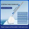 3D Retractable Aquarium Fish Net - Stainless Steel Handle, Lightweight PE Mesh for Tropical Fish - Extendable Fishing Net for Aquariums