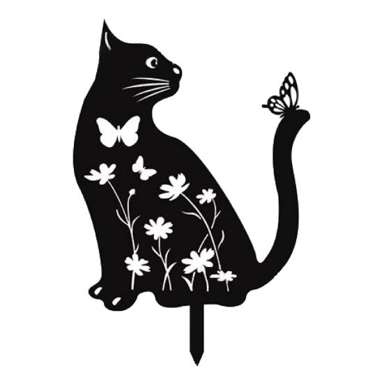 1/2Pcs Garden Stake Hollow Cat Dog Rabbit Design Decorative Outdoor Yard Art Stake Patio Garden Accessory