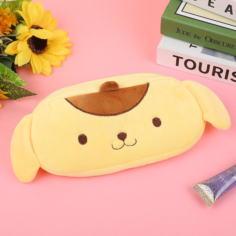 Korean-Style Cartoon Plush Pencil Case: Women's Handbag, Cute Embroidery, Large Capacity Stationery Box