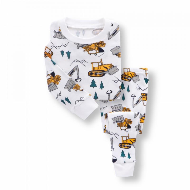 Cartoon Kids Cotton Pajamas Set Long Sleeve Sleepwear Boys Girls 90-140cm