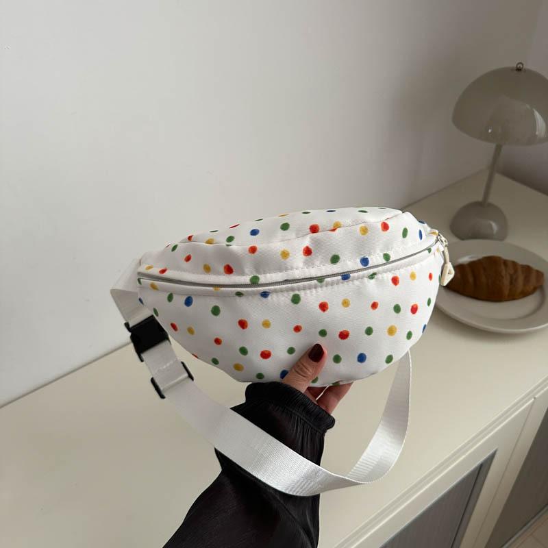 2025 Autumn New Rainbow Polka Dot Mobile Phone Change Bag Casual Fashion Simple Underarm Bag Versatile Sports Breast Bag