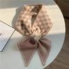 Checkerboard Cross Small Scarf for Women Korean Version  High End Warm and Versatile  Winter Fashionable Scarf Spring and Autumn Decorative Scarf