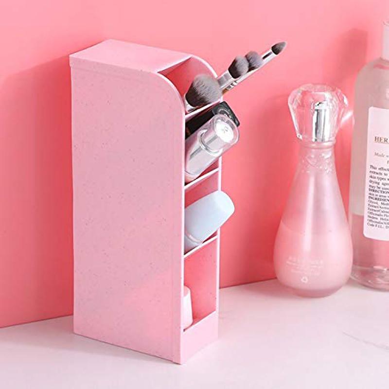 Office Shelves Wheat Straw Four Compartments Multifunctional Storage Box Kitchen Desk Pen Holder