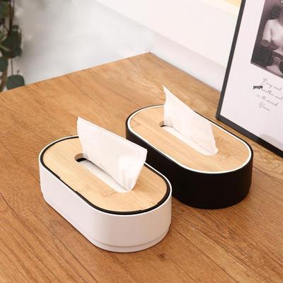 Boîte à mouchoirs Nordic en Bambou avec Relevage Automatique pour Salon et Table à Manger