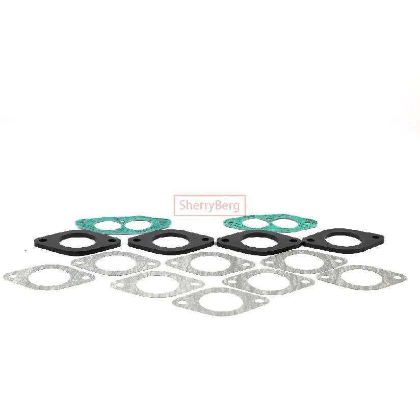 SherryBerg Intake Manifolds + Bolt /Gaskets kit for VW Weber EMPI FAJS Dual IDF / Dellorto / HPMX for Typ 1 Dual Port Radke  NEW