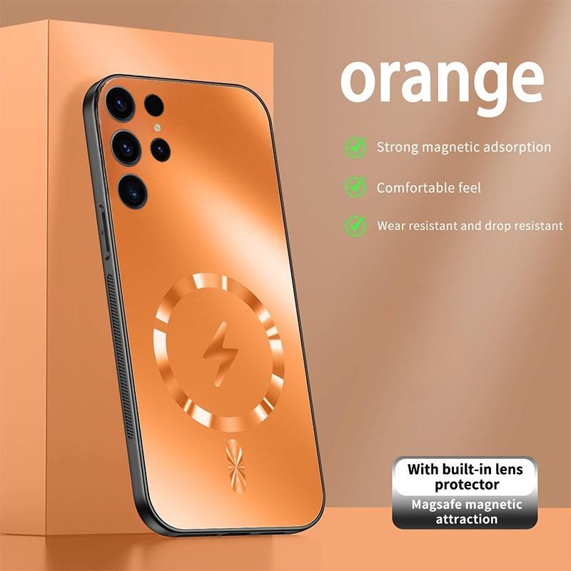 For Samsung Galaxy S26 Plus S26 Ultra Case Integrated magnetic light-absorbing fashion ice image frosted surface shock absorption box