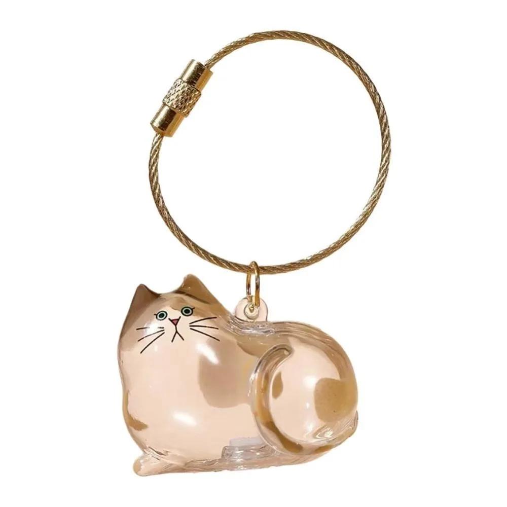 Cute Flocking Keychain Animals Cartoon Cats Bag Hanging Decoration Pendant Resin Dolls Pendant
