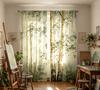 2 Stück digital bedruckte Vorhänge, grünes Wald-Birkenmuster, künstlerische Muster-Fenstervorhänge für Wohnzimmer-Schlafzimmer-Dekoration
